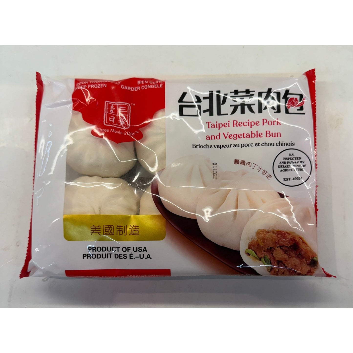 Three Meals a Day-Taipei Vegetable and Meat Buns 13.75 OZ