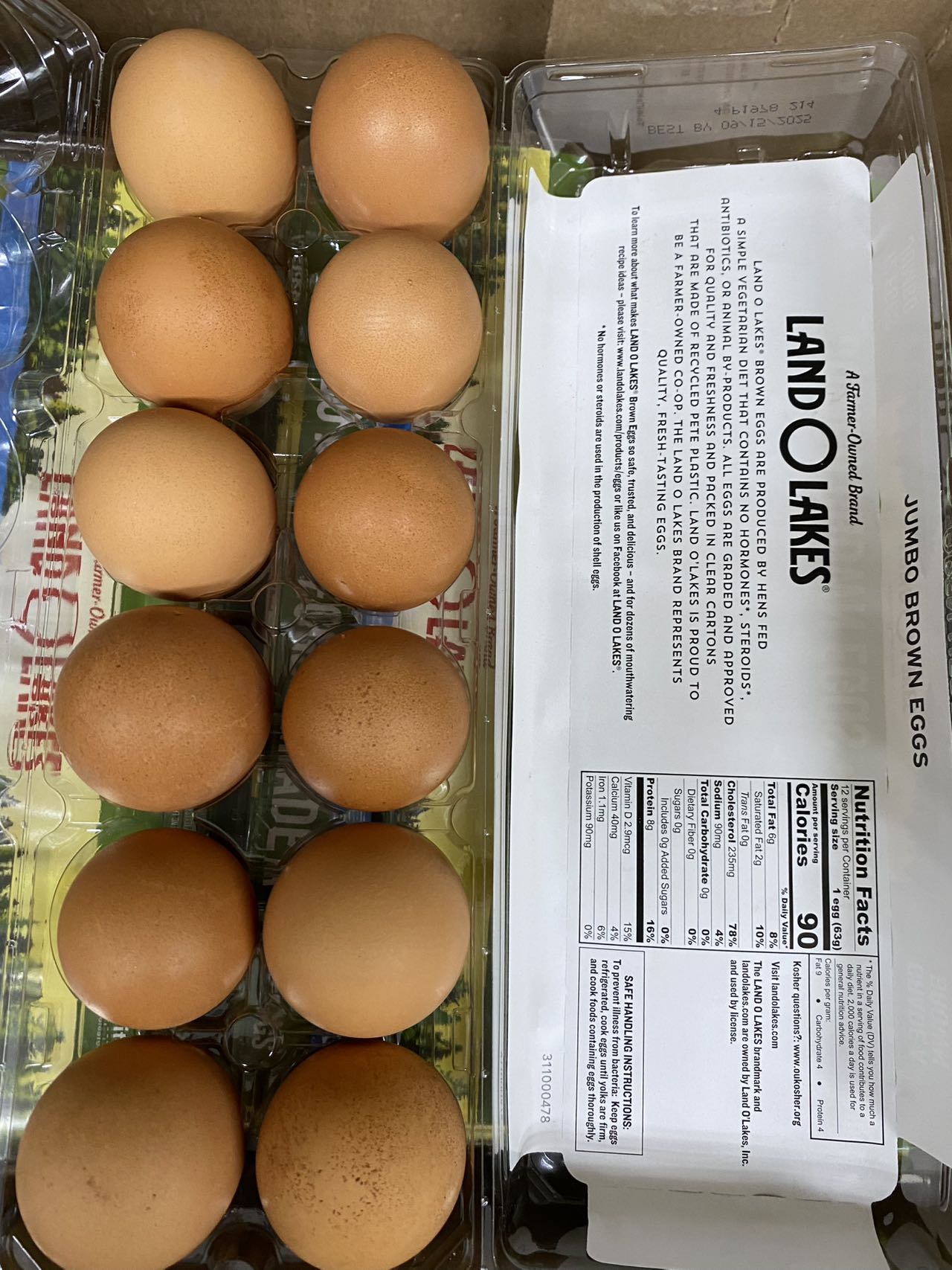Extra large yellow eggs, 3 boxes * 12 each