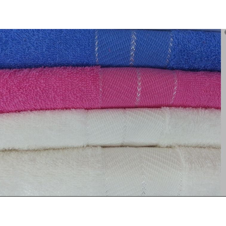1-Fu Sweet Solid Color Cotton Bath Towel: White 2 pieces 70x140cm