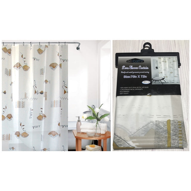 1-#1751-1, PEVA shower curtain with floral pattern