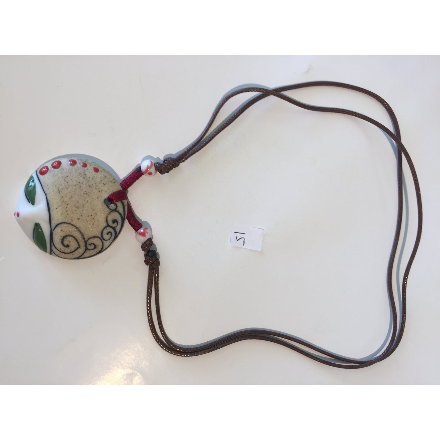 15 dot face porcelain / face necklace