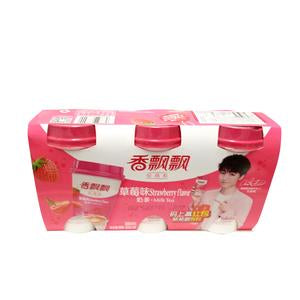 Xiang Piao Piao Milk Tea Strawberry Flavor 3 Cups Pack