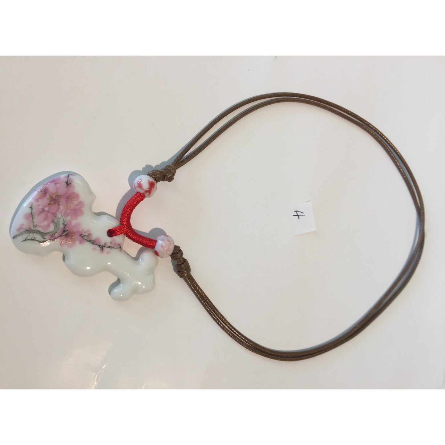 4 Cherry Blossom Banjo Porcelain/Necklace