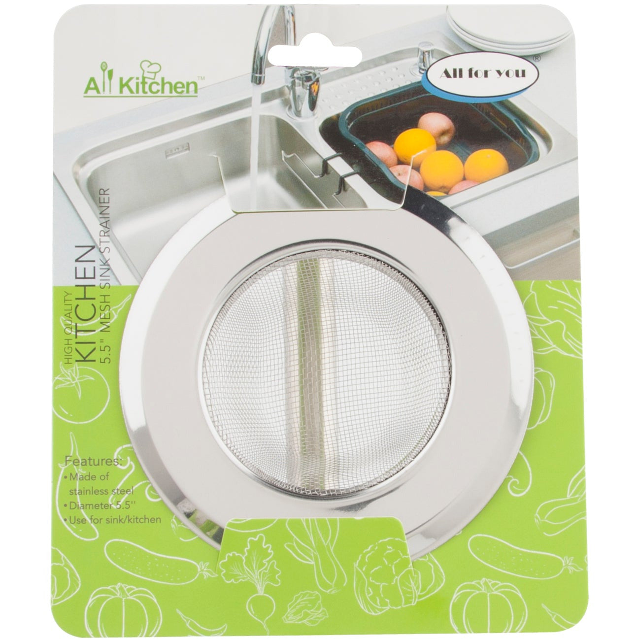 1-#2614, 5.5” Diameter Stainless Steel Sink Filter