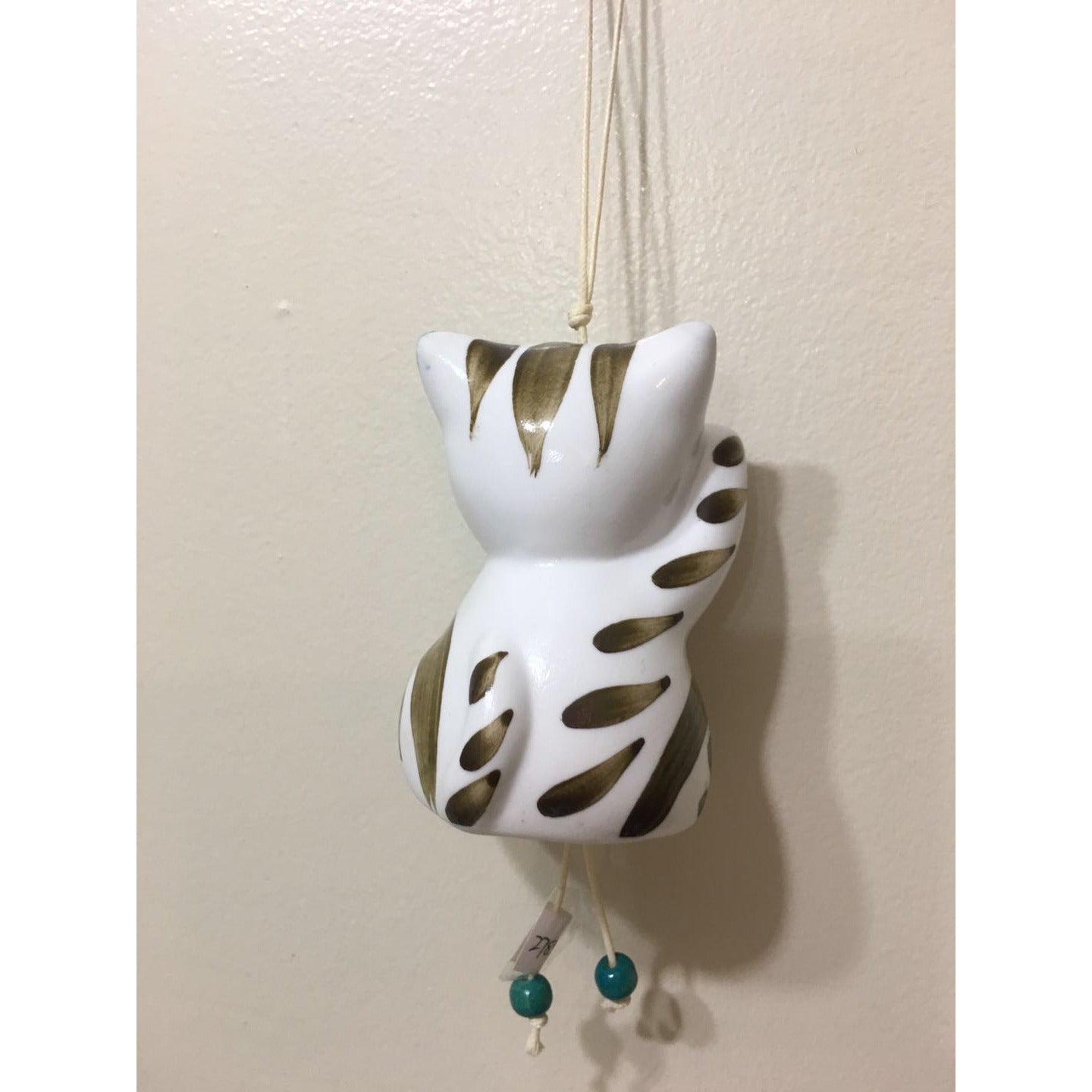 Chinese Knot Lucky Blue Cat Ceramic Wind Chimes (2785b1)