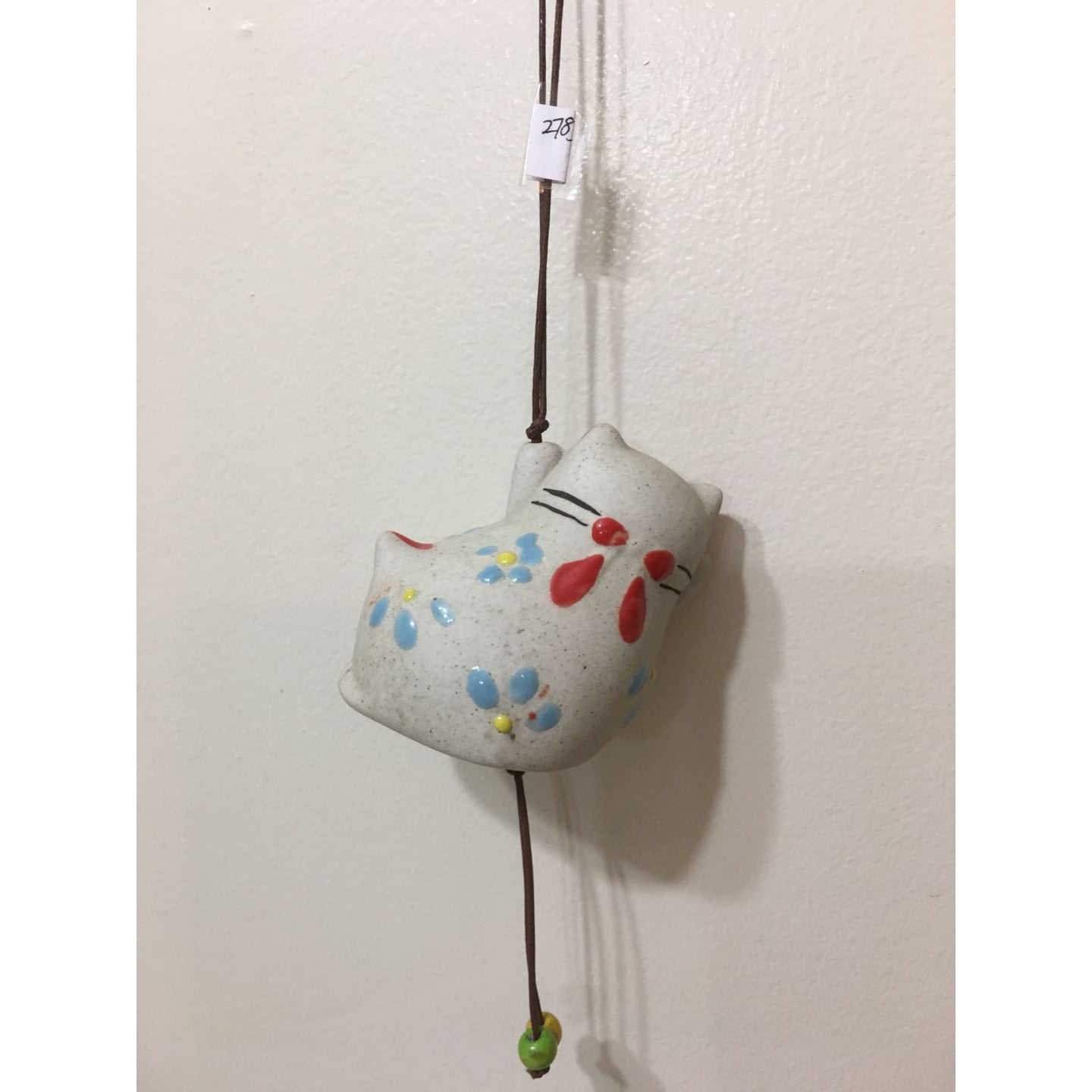 Lucky Cat, Porcelain Wind Chimes (Horizontal) (2785f)