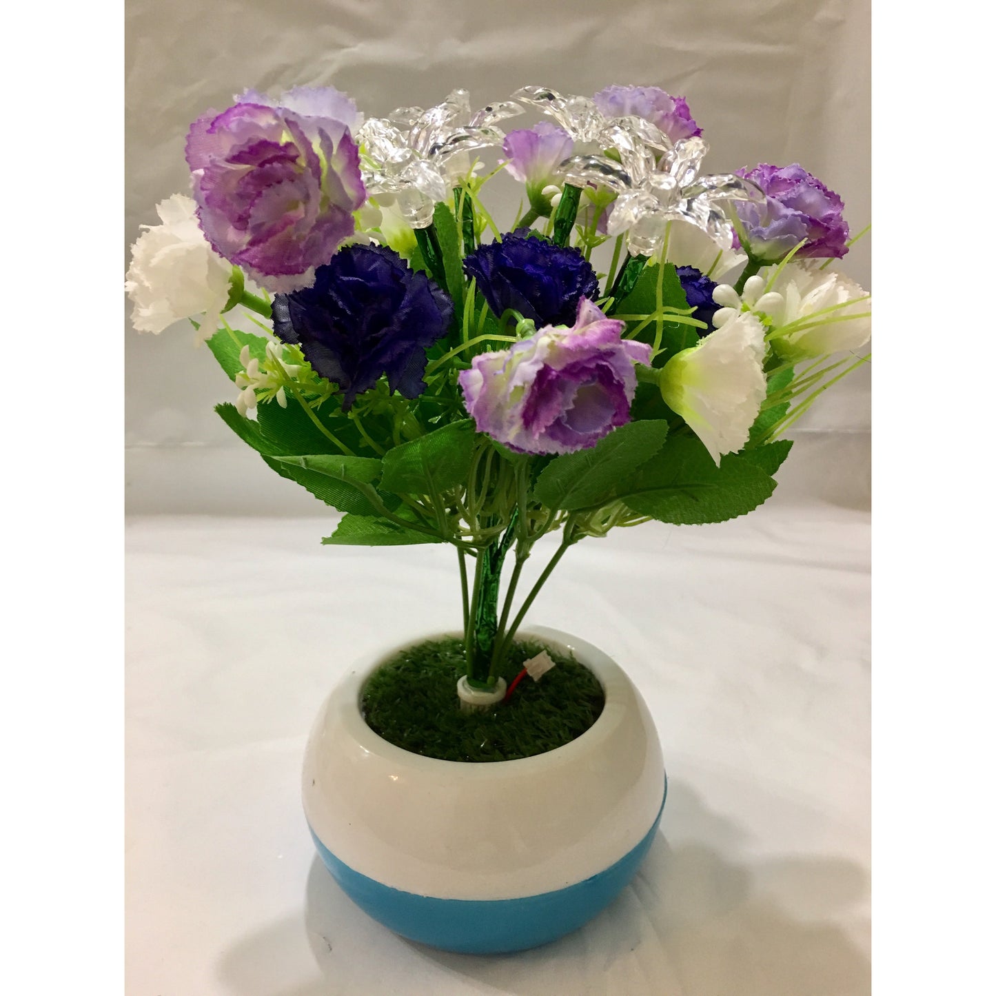 ♥️Small (White & Purple) Rose Glowing Vase