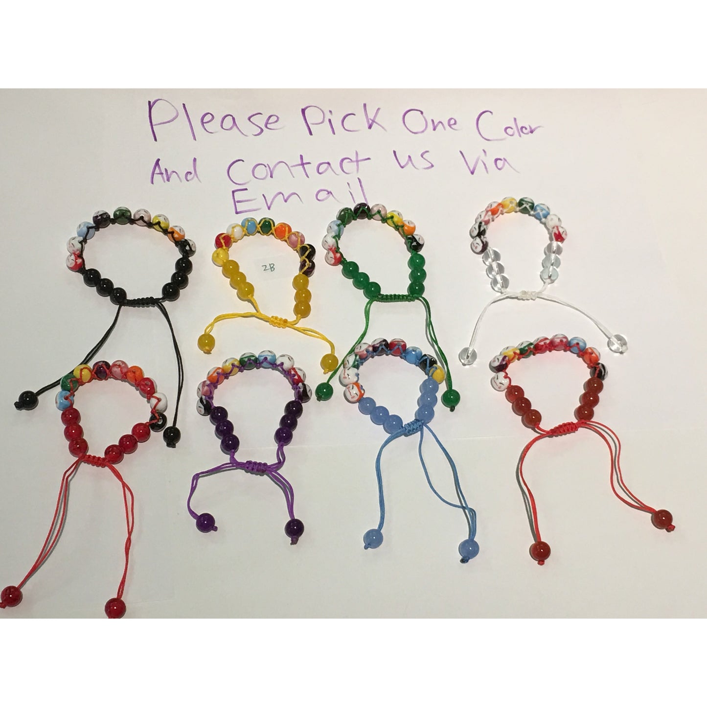 2B (9只不同颜色的幸运猫)可调节手链