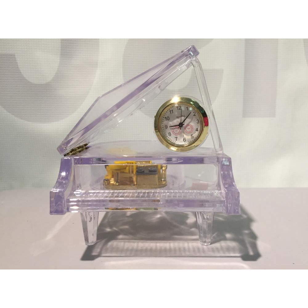 ♥️Piano Small Clock (Transparent) Music Box (#DC14)