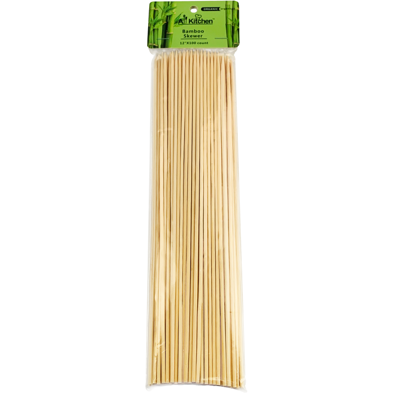 1-#2499-L, 12” 100-piece Bamboo Skewers