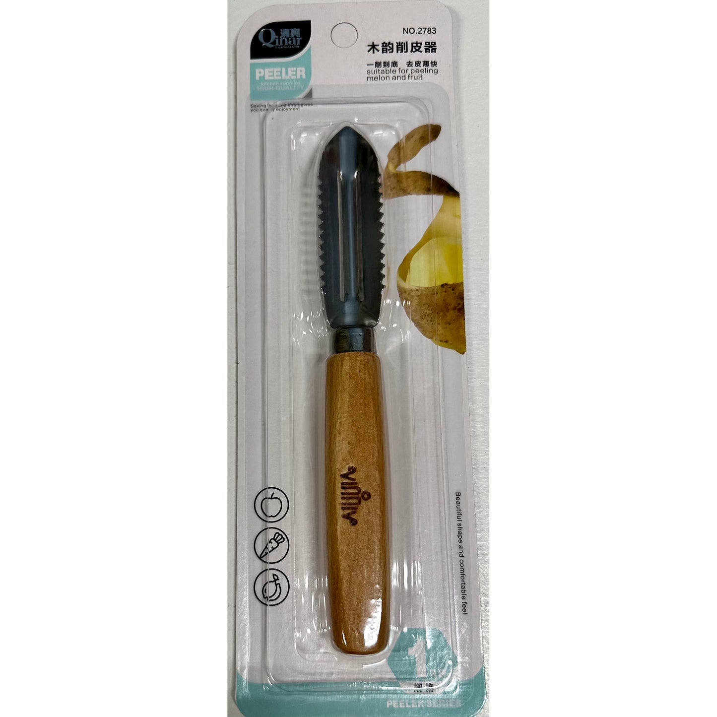 ⚡️#2783, Wooden Style Peeler and Scale Scraper