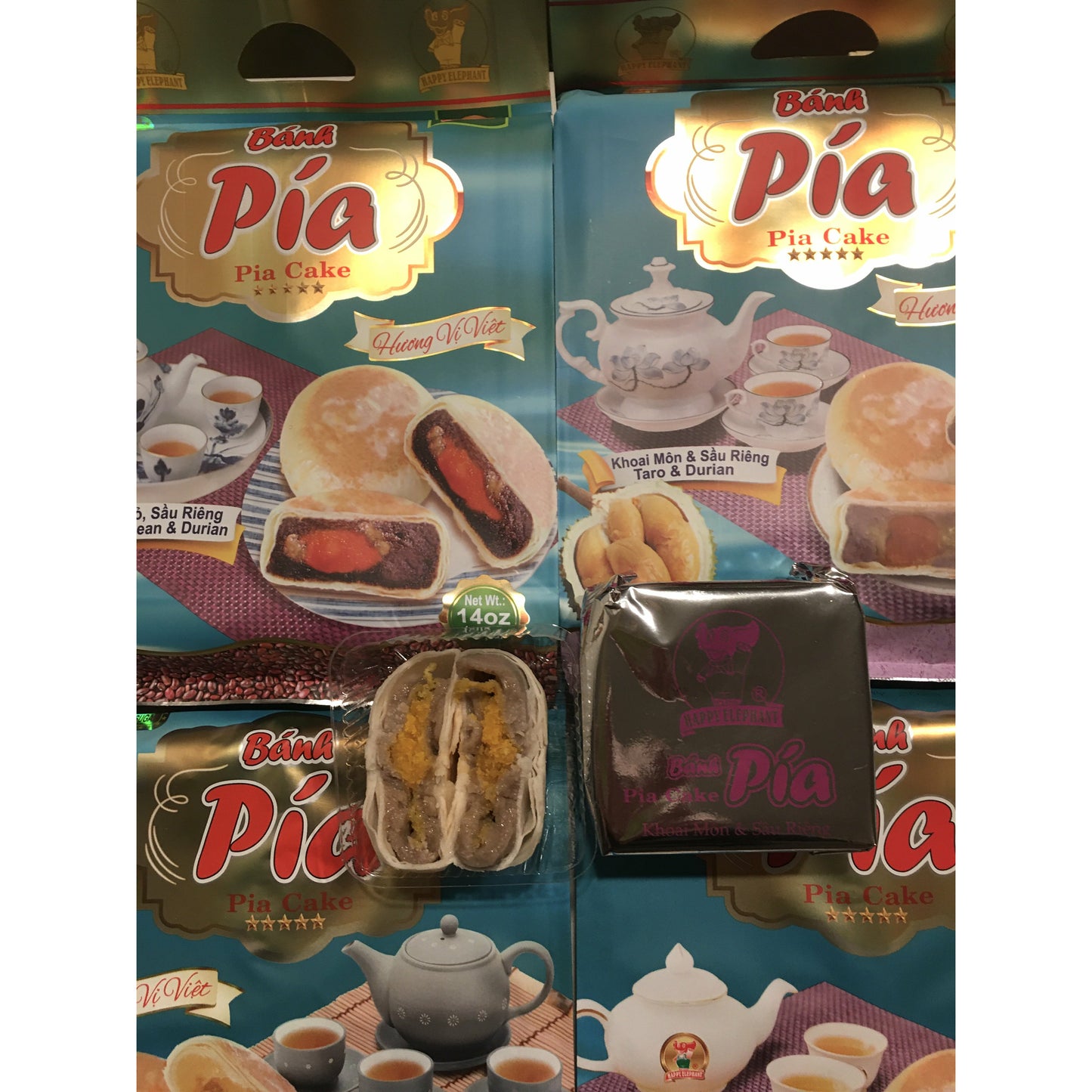 ⚡️ PIA Crispy Cake, Durian + (Red Bean, Green Bean, Taro) Flavors, Random Delivery