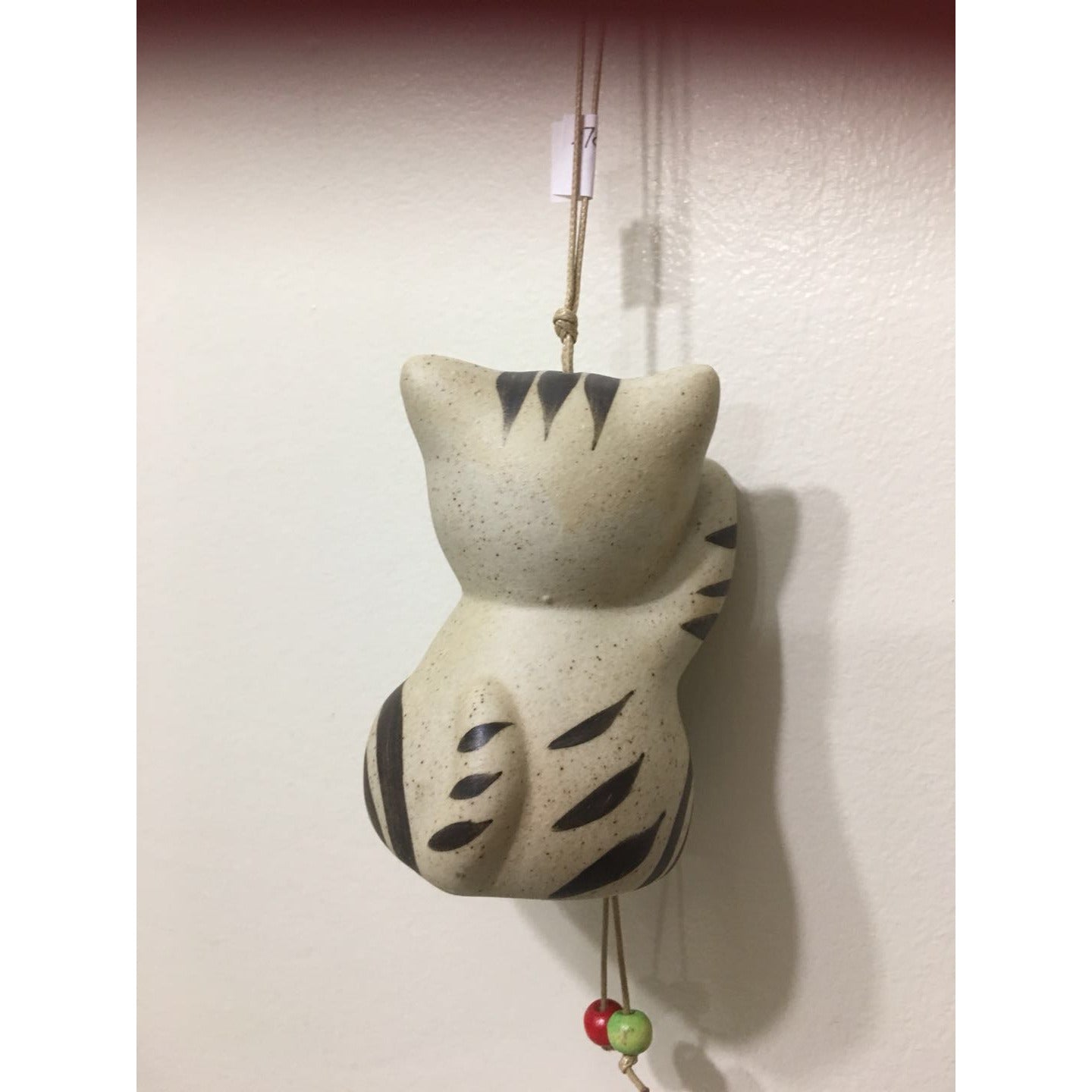 Chinese Knot Lucky Red Cat Ceramic Wind Chimes (2785b2)