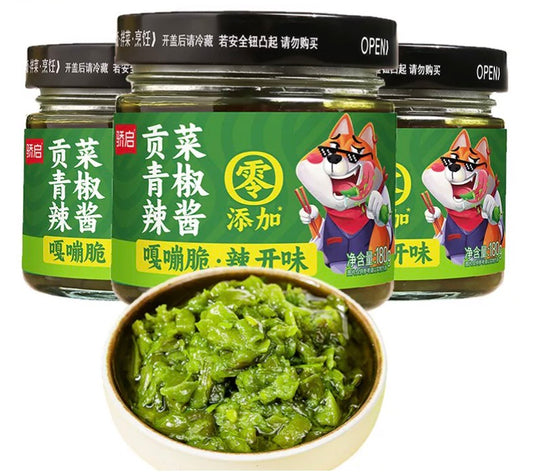1- 骄启青椒酱辣椒酱下饭菜贡菜酱180g