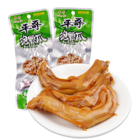 1-Ping Ge Duck Feet ~ Not Spicy (Green) 10 packs