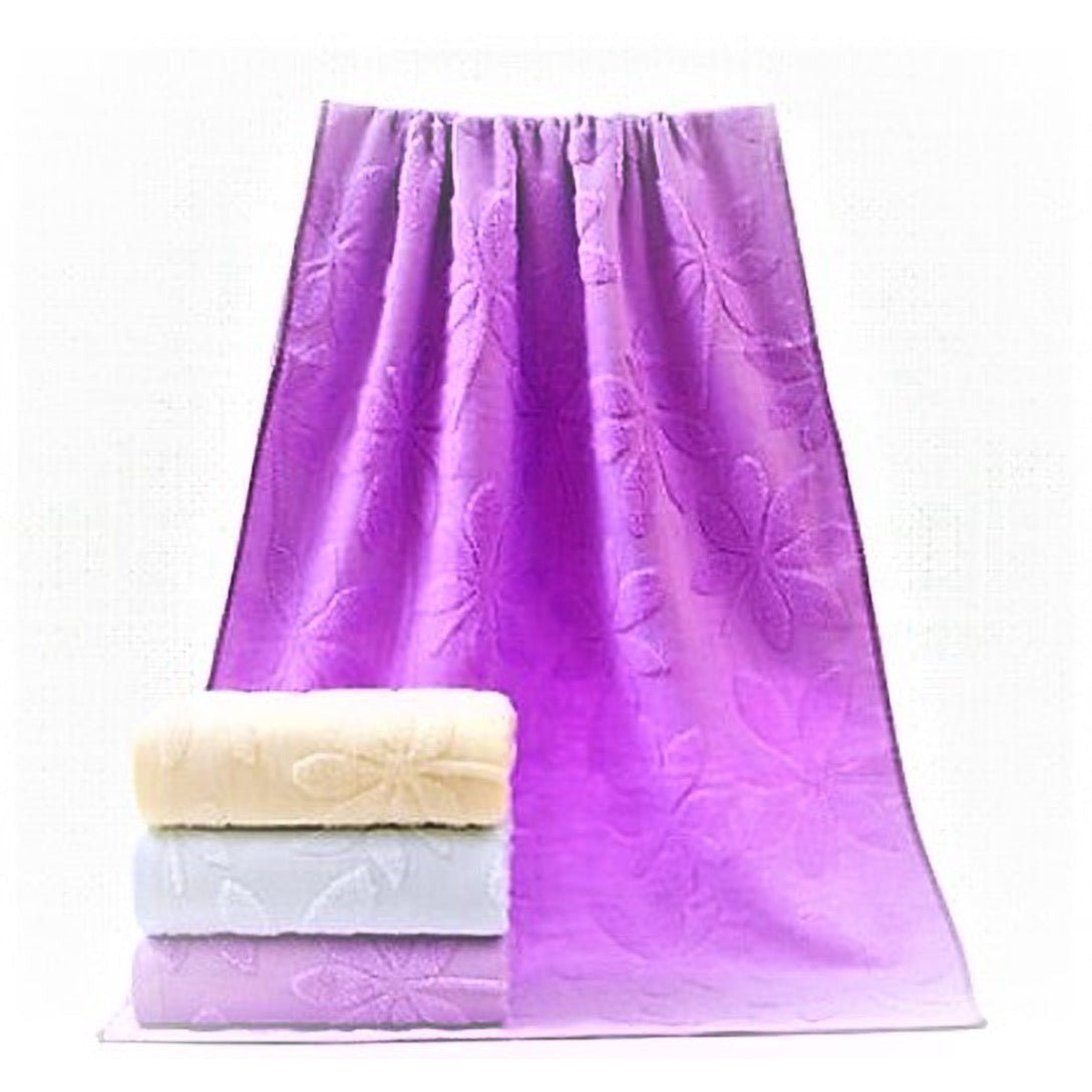 1-Snowflake cotton bath towel, 1 piece 70x140cm (random delivery: purple, light blue or light yellow)