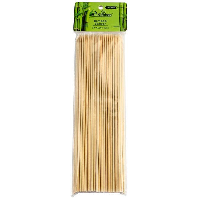 1-#2499-S, 10” 100 Count Bamboo Skewers