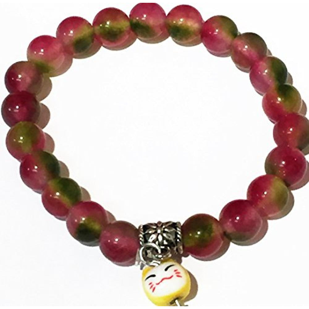 9A (19 beads + 2 cats) rubber band bracelet,