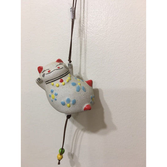 Lucky Cat, Porcelain Wind Chimes (Horizontal) (2785f)