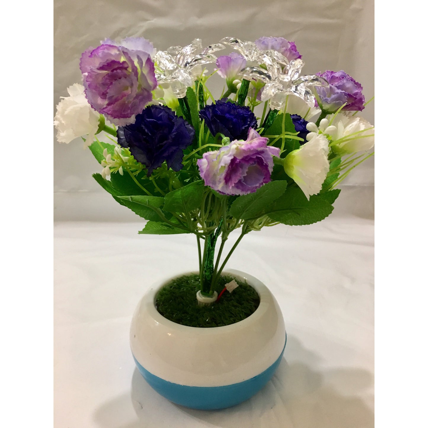 ♥️ 小（白色&紫色）玫瑰发光花瓶
