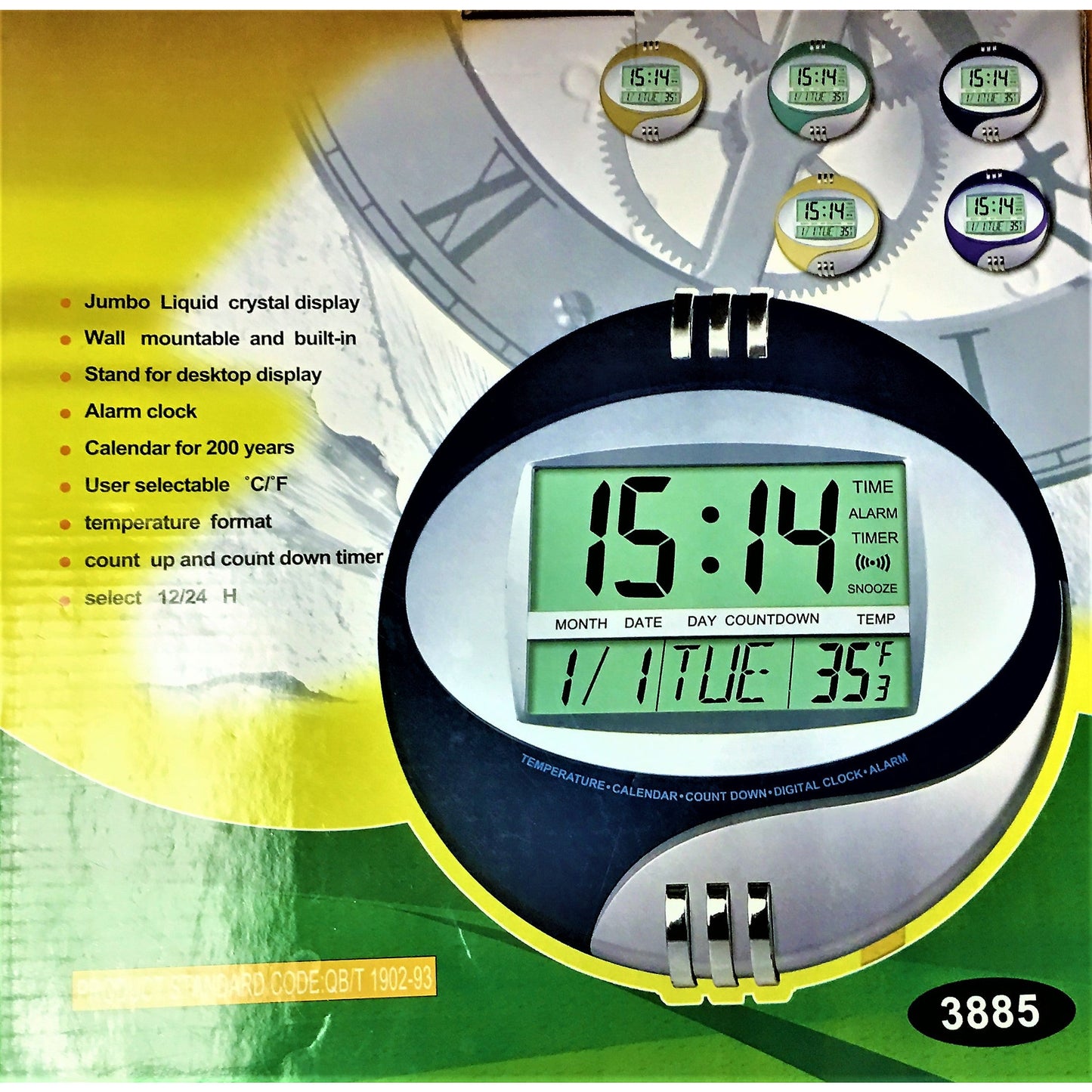 Electronic clock ~ with temperature and alarm clock (Quartz round)