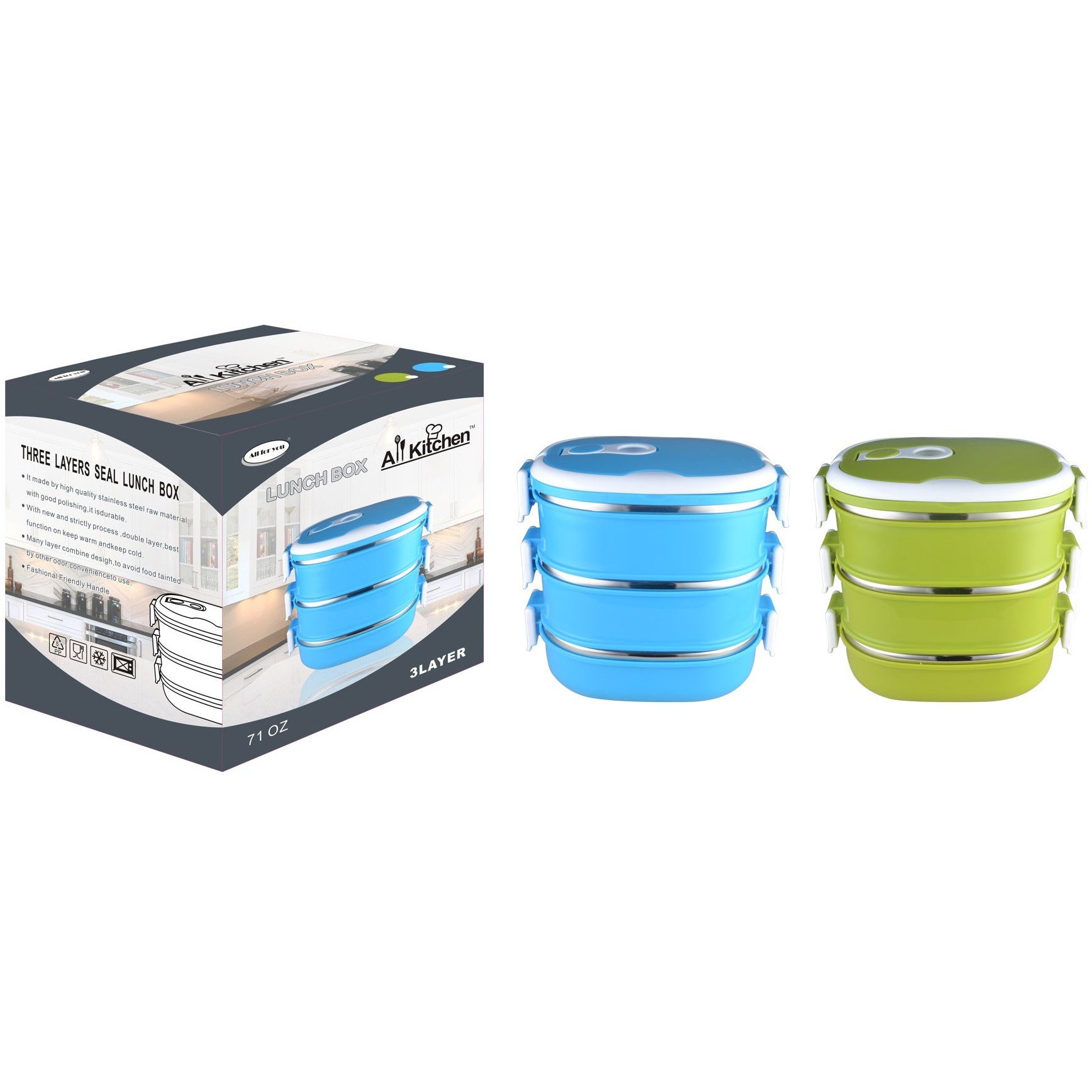 3 Layer Stainless Steel Lunch Box