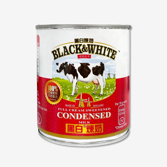 black and white condensed milk