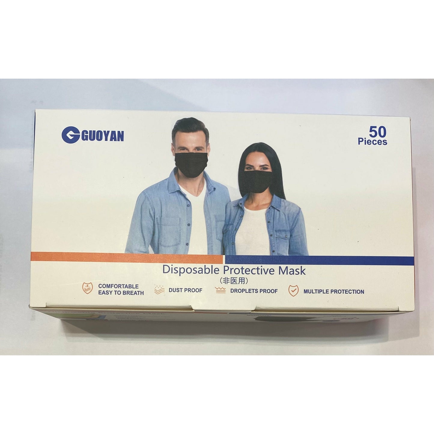 50 black double masks / box